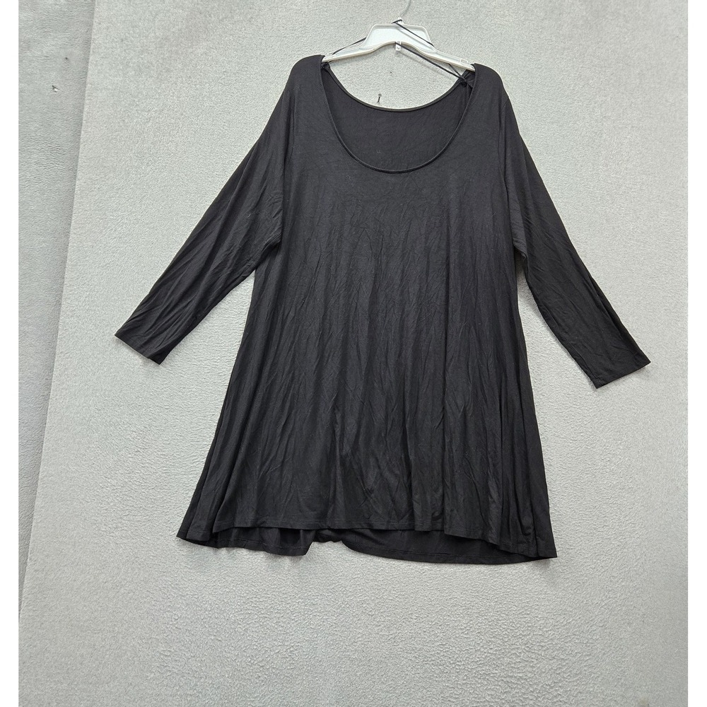 Old Navy Women Dress 2XL Black Knee Length A Line Long Sleeve Scoop Neck NWT